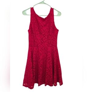 🌹 Speechless Red Lace Fit & Flare Dress – Size 11
